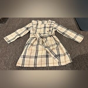 SHEIN Sz 5Y Plaid Brown Long Sleeve Dress with Belt gorgeous